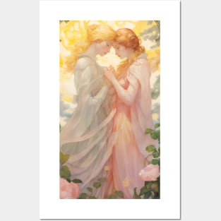 tarot deck for lesbian women in love, pastel watercolor Posters and Art